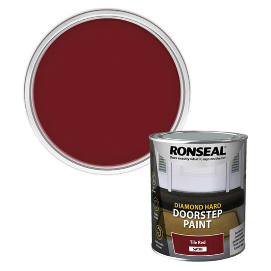 Ronseal Diamond Hard Doorstep Paint Tile Red Satin Finish