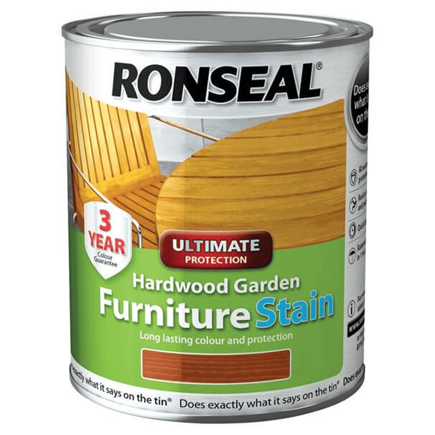 Ronseal Hardwood Garden Furniture Stain Rich Teak 750ml
