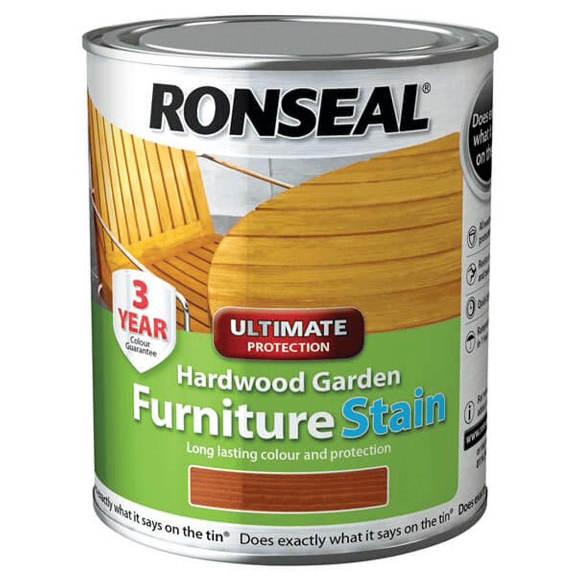 Ronseal Hardwood Garden Furniture Stain Rich Teak 750ml