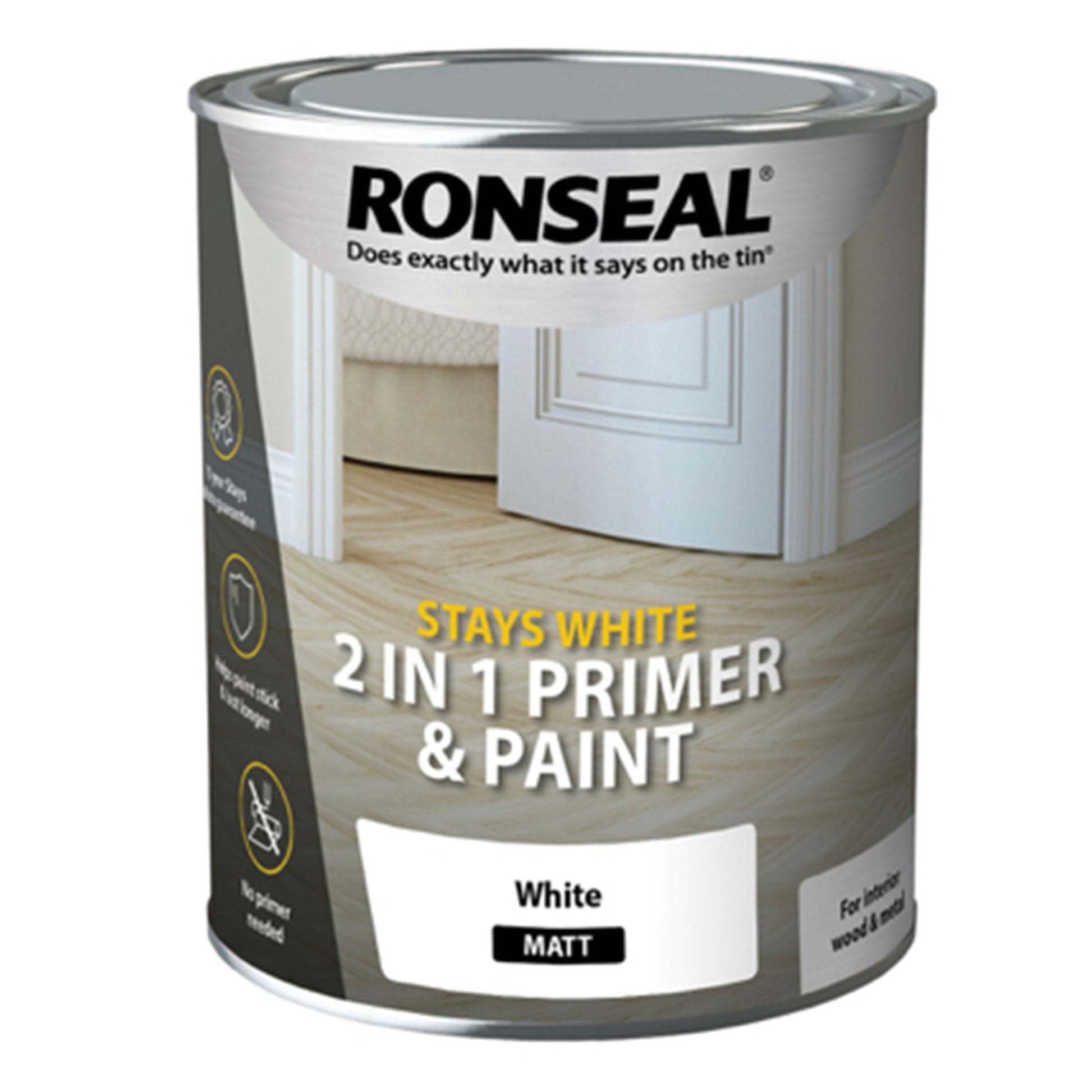 Ronseal Stays White 2 in 1 Primer and Paint Brilliant White