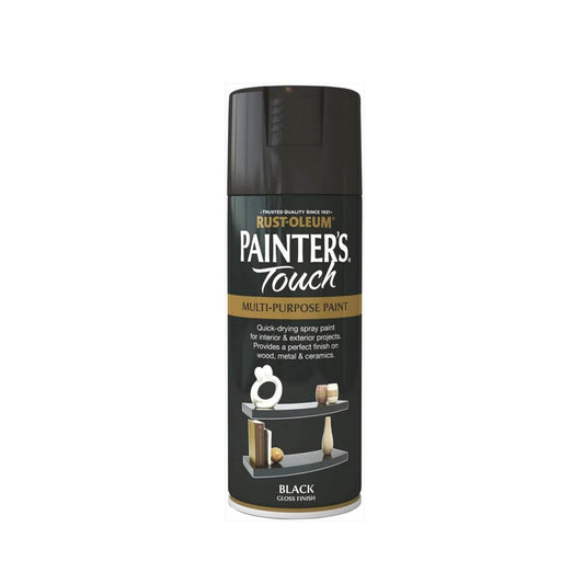 RUST - OLEUM BLACK SATIN PAINTERS TOUCH - 400ML - Transtools Online