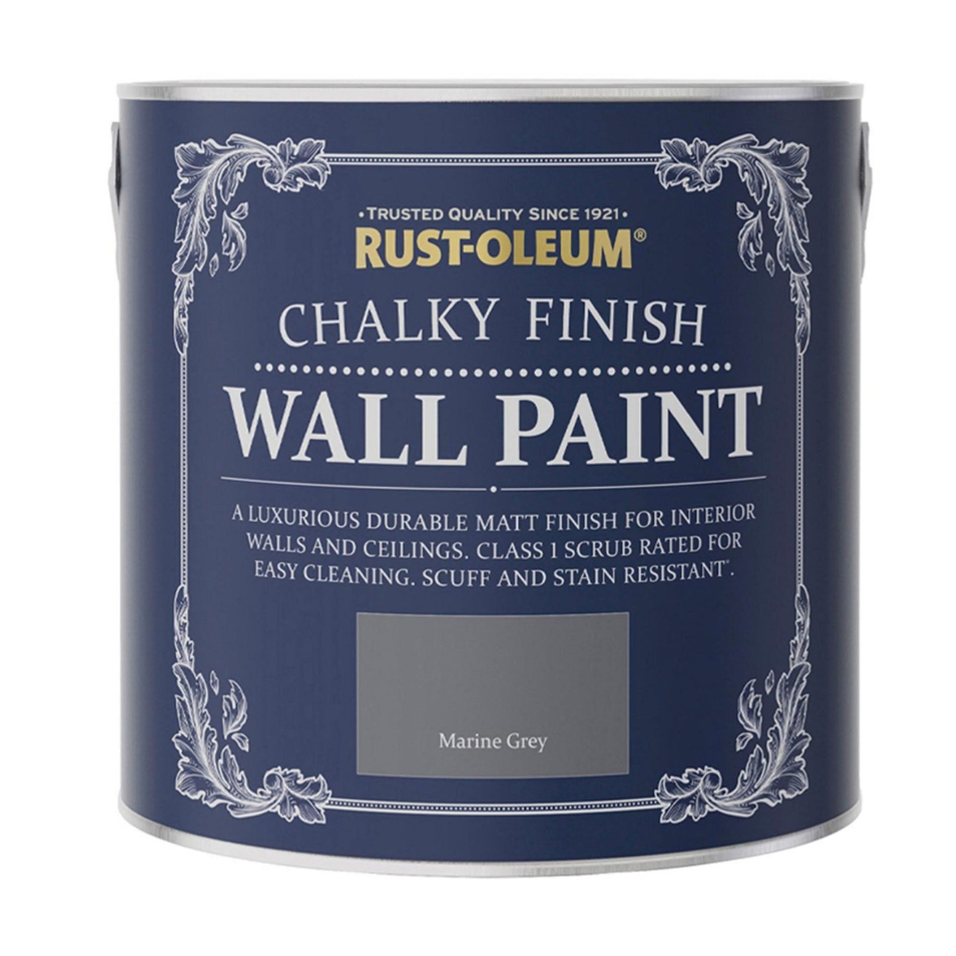 Rust - Oleum Chalky Finish Wall Paint Marine Grey - 2.5 Litre