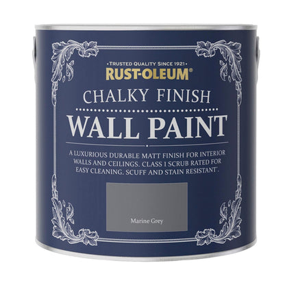 Rust - Oleum Chalky Finish Wall Paint Marine Grey - 2.5 Litre