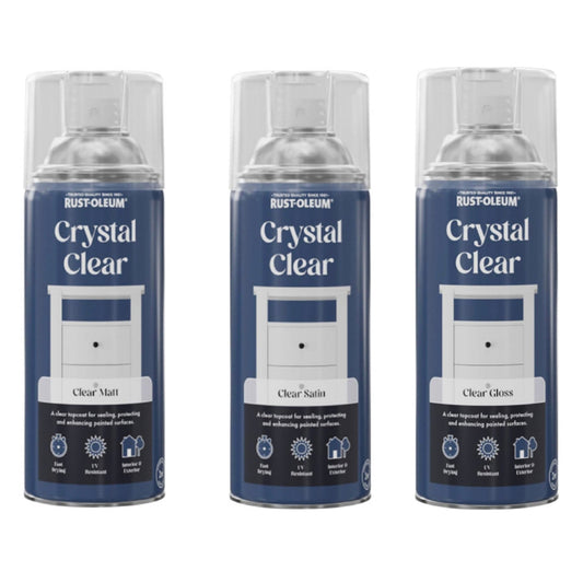 Rust - Oleum Crystal Clear Lacquer Spray Protective Coat Clear - 400ml - Transtools Online