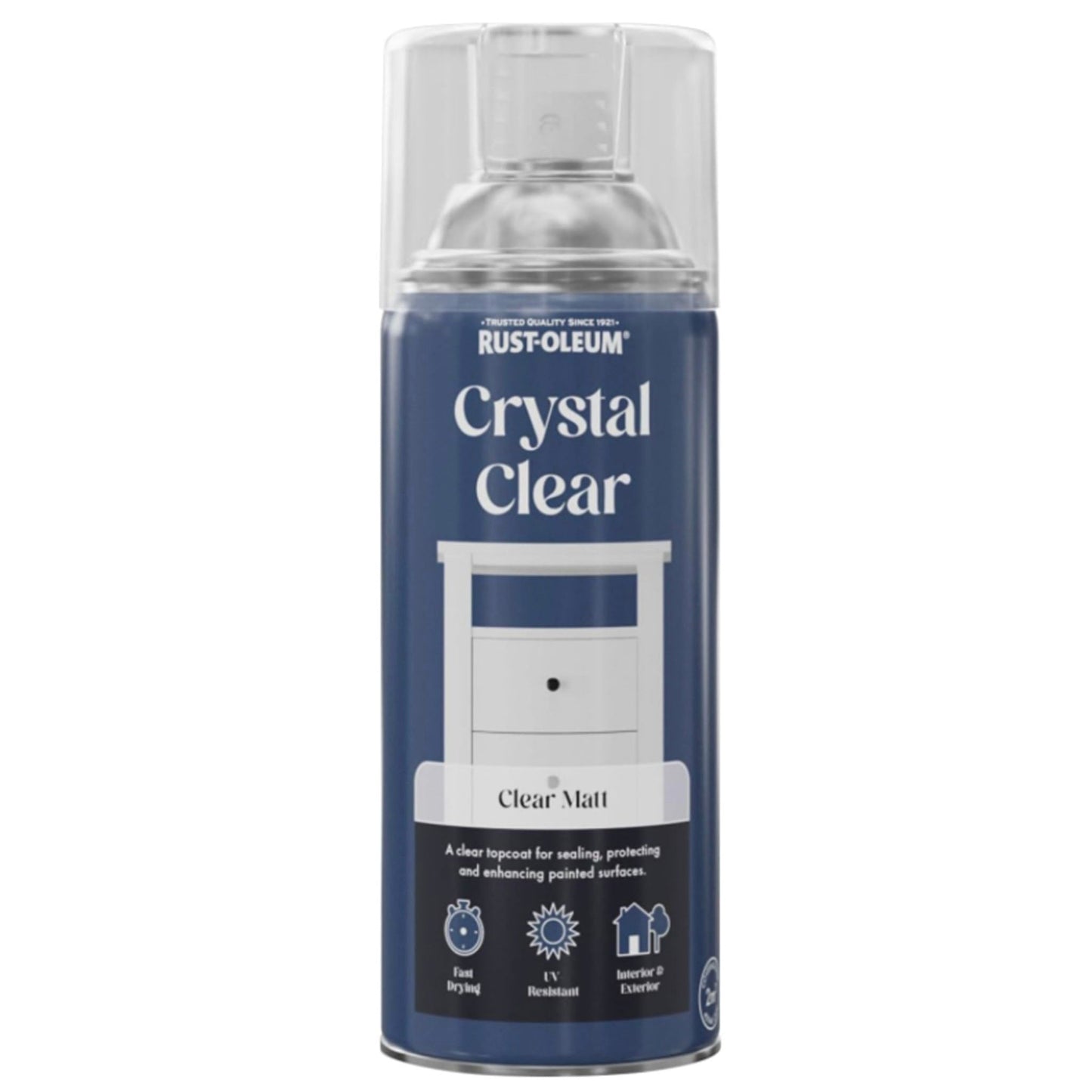 Rust - Oleum Crystal Clear Lacquer Spray Protective Coat Clear - 400ml - Transtools Online