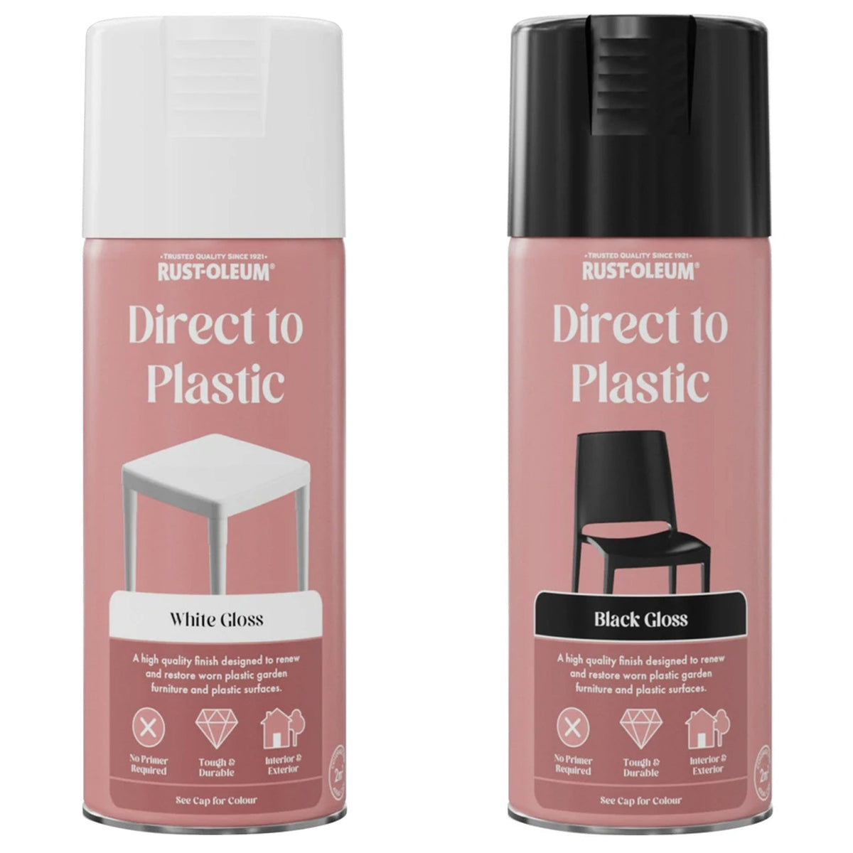 Rust-Oleum Direct to Plastic Gloss White or Black