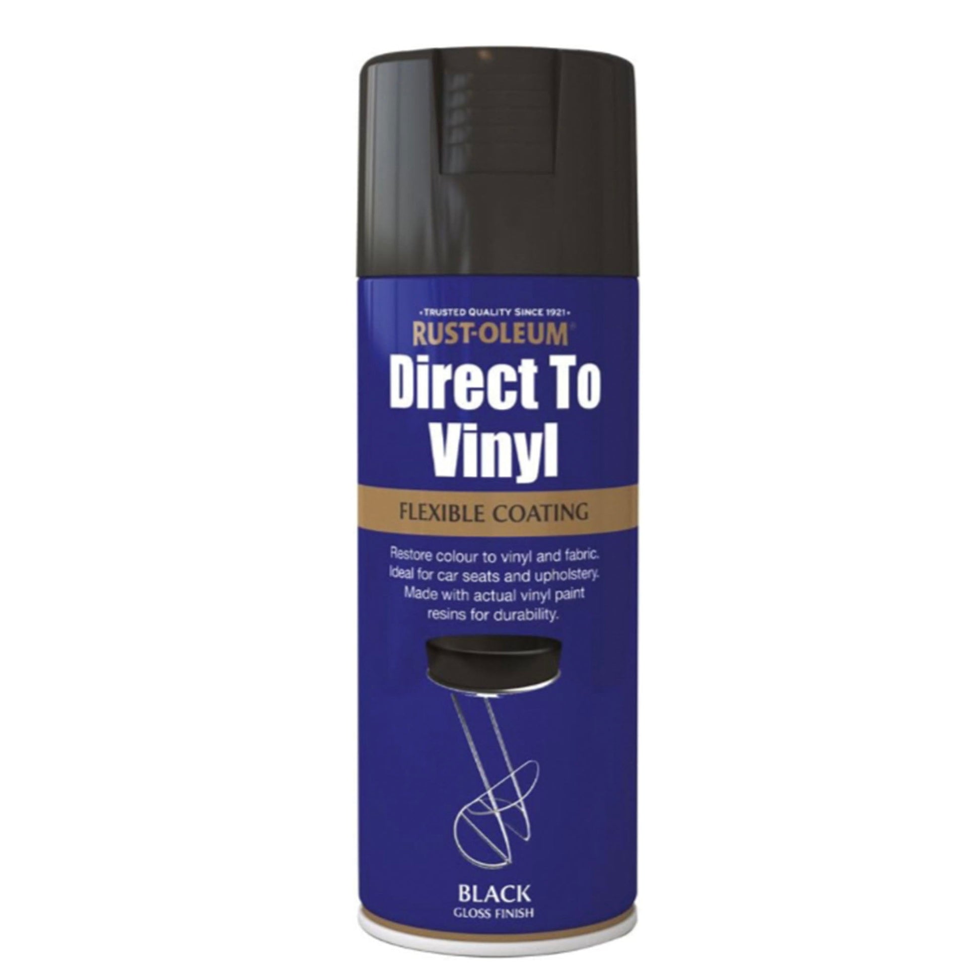 Rust - Oleum Direct Vinyl Black Gloss Spray Paint - 400ml - Transtools Online