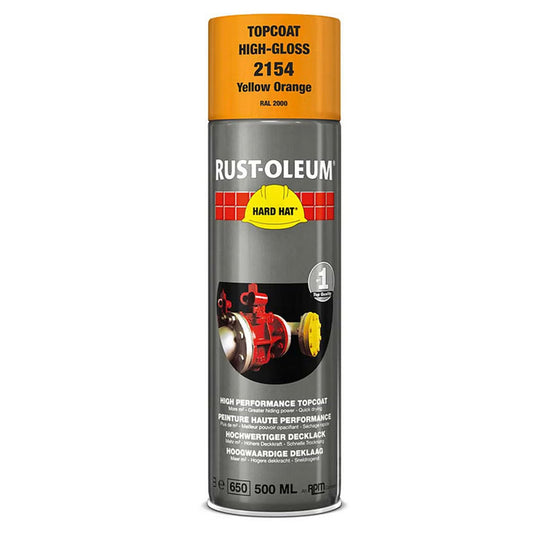 Rust-Oleum Hard Hat Top Coat Spray Paint - Yellow Orange