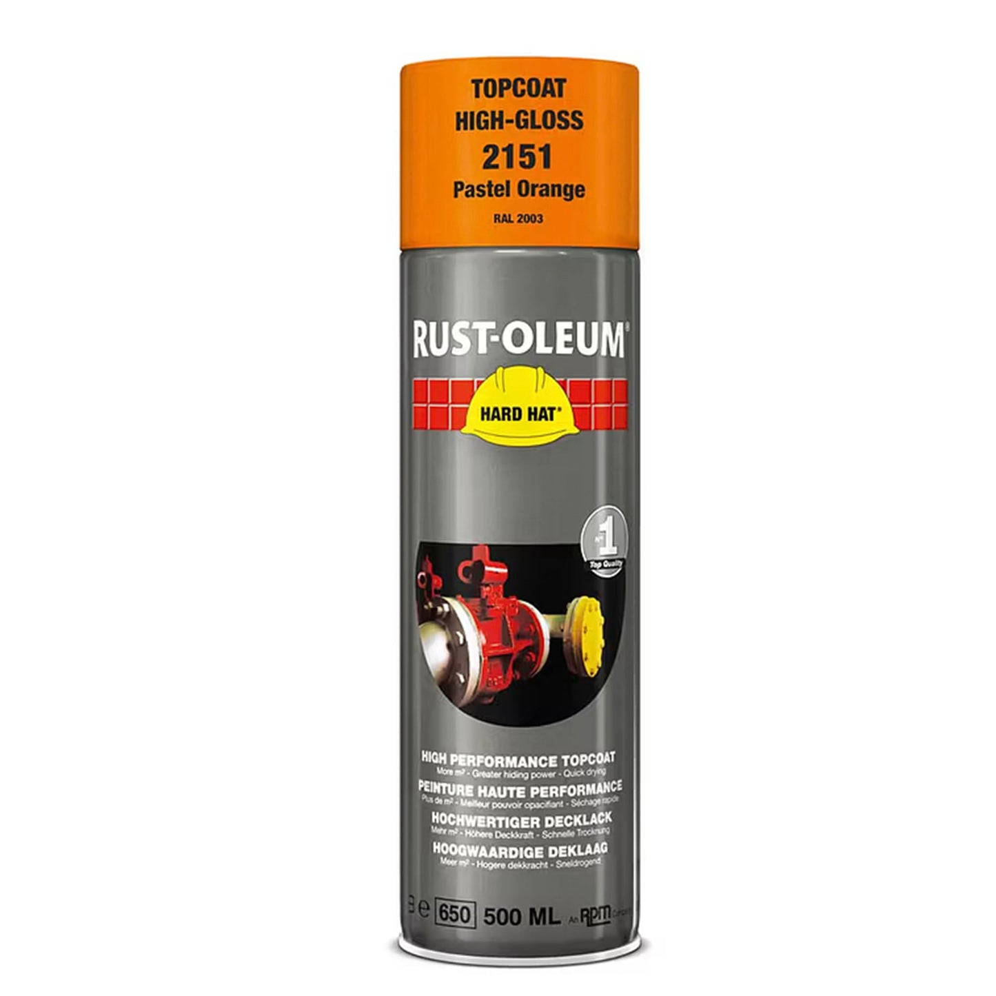 Rust-Oleum Hard Hat Top Coat Spray Paint - Pastel Orange