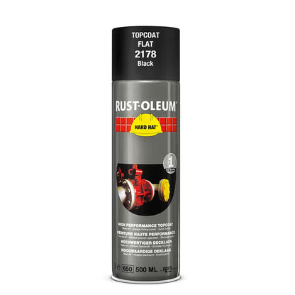 Rust - Oleum Hard Hat Top Coat Spray Paint - Black