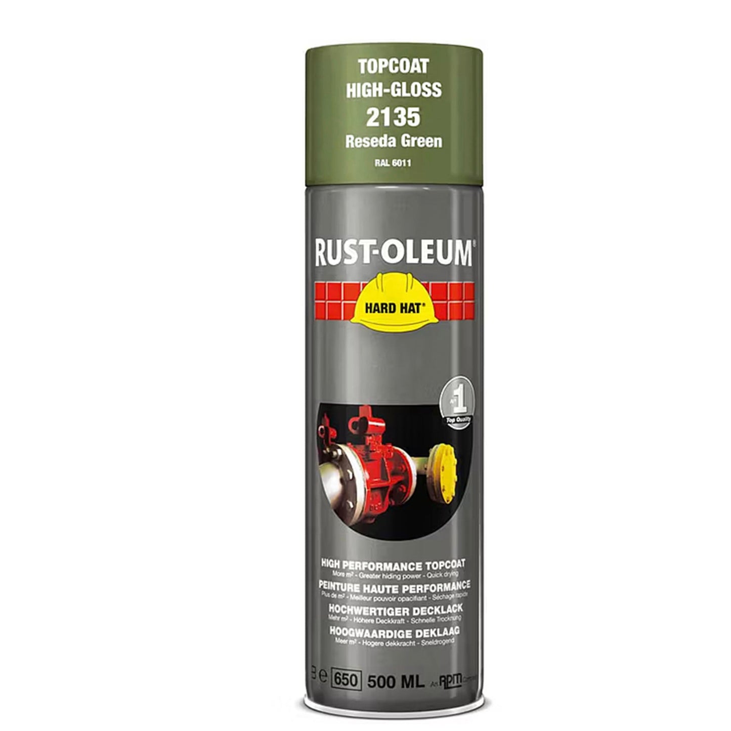 Rust - Oleum Hard Hat Top Coat Spray Paint - 500ml - Transtools Online