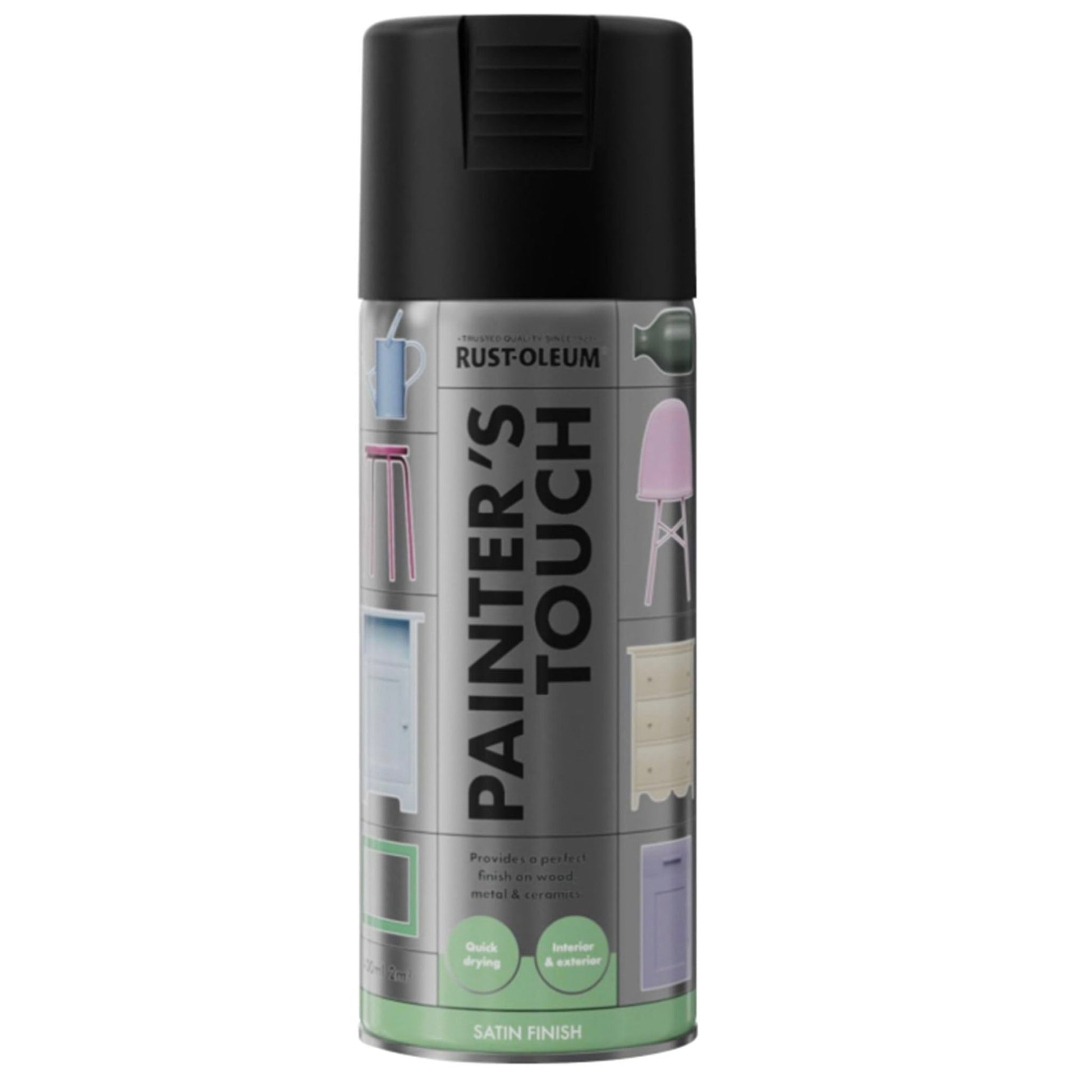 Rust-Oleum Painters Touch Multi-Purpose Spray Paint Black Satin