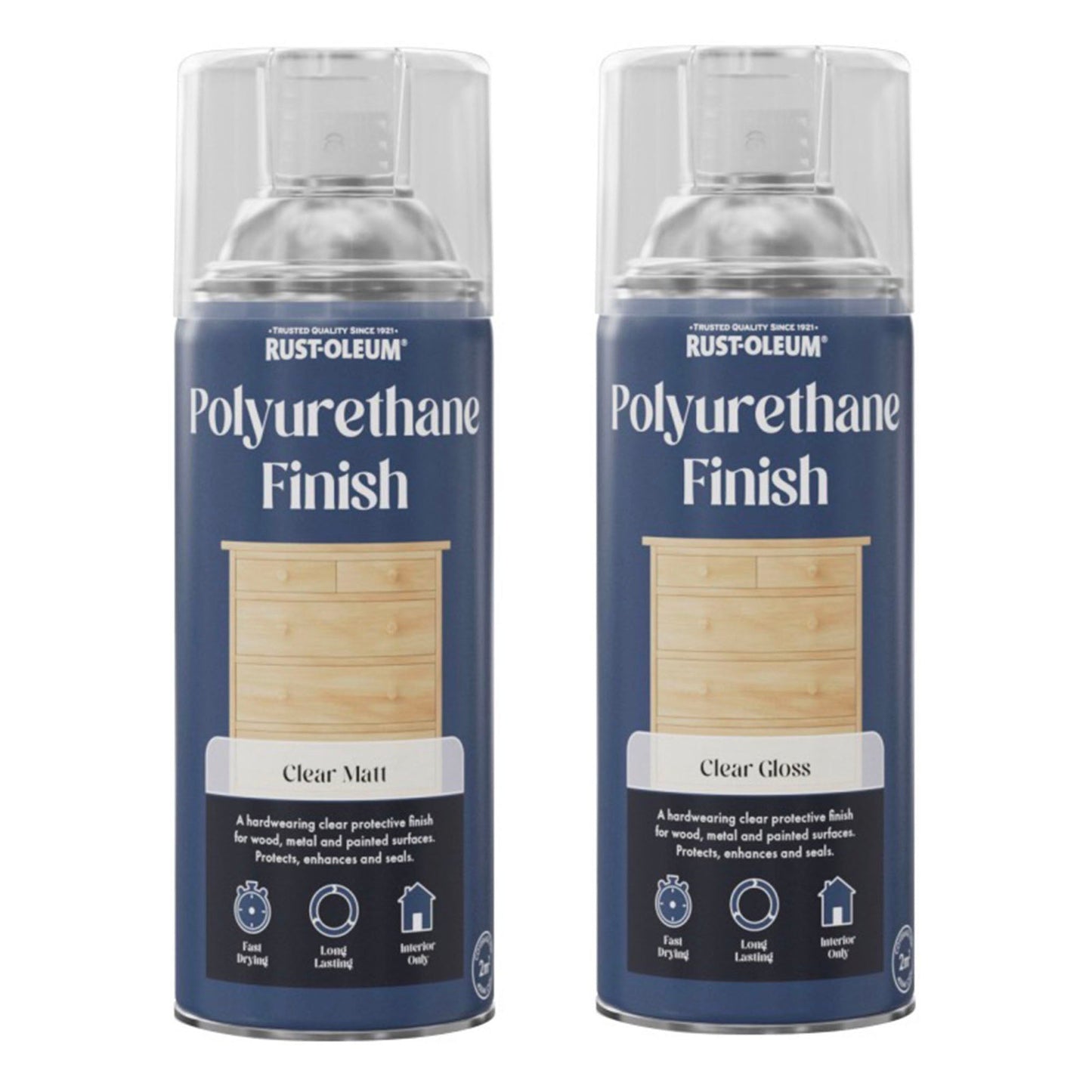 Rust-Oleum Polyurethane Finish Clear Spray Paint - 400ml