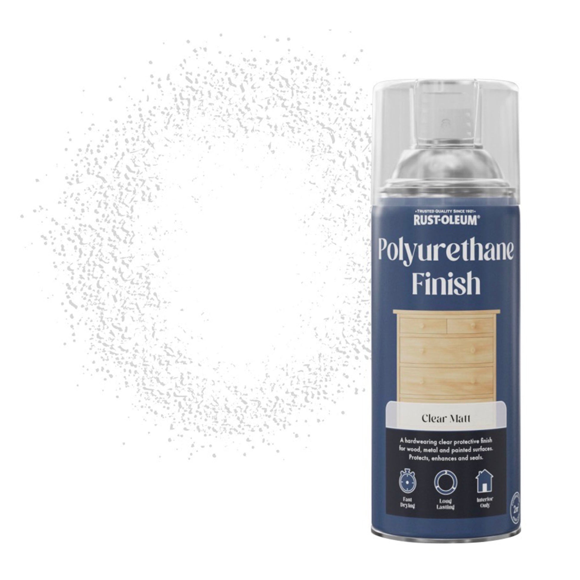 Rust-Oleum Polyurethane Finish Clear Matt Spray Paint - 400ml