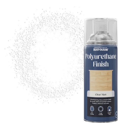 Rust-Oleum Polyurethane Finish Clear Matt Spray Paint - 400ml