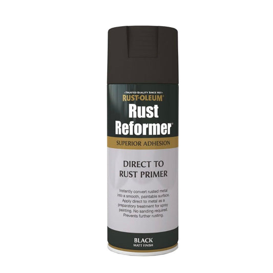 Rust-Oleum Rust Reformer Direct To Rust Primer Matt Black - 400ml