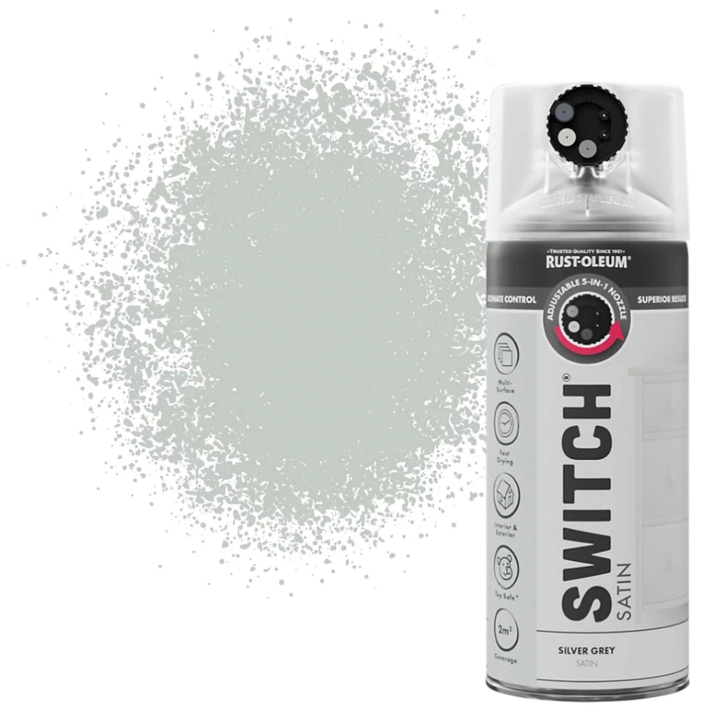 Rust-Oleum Switch 5 in 1 Spray Paint Silver Grey
