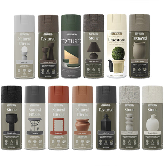 Rust-Oleum Textured Stone and Natural Effect Spray Paint 400ml All Finishes