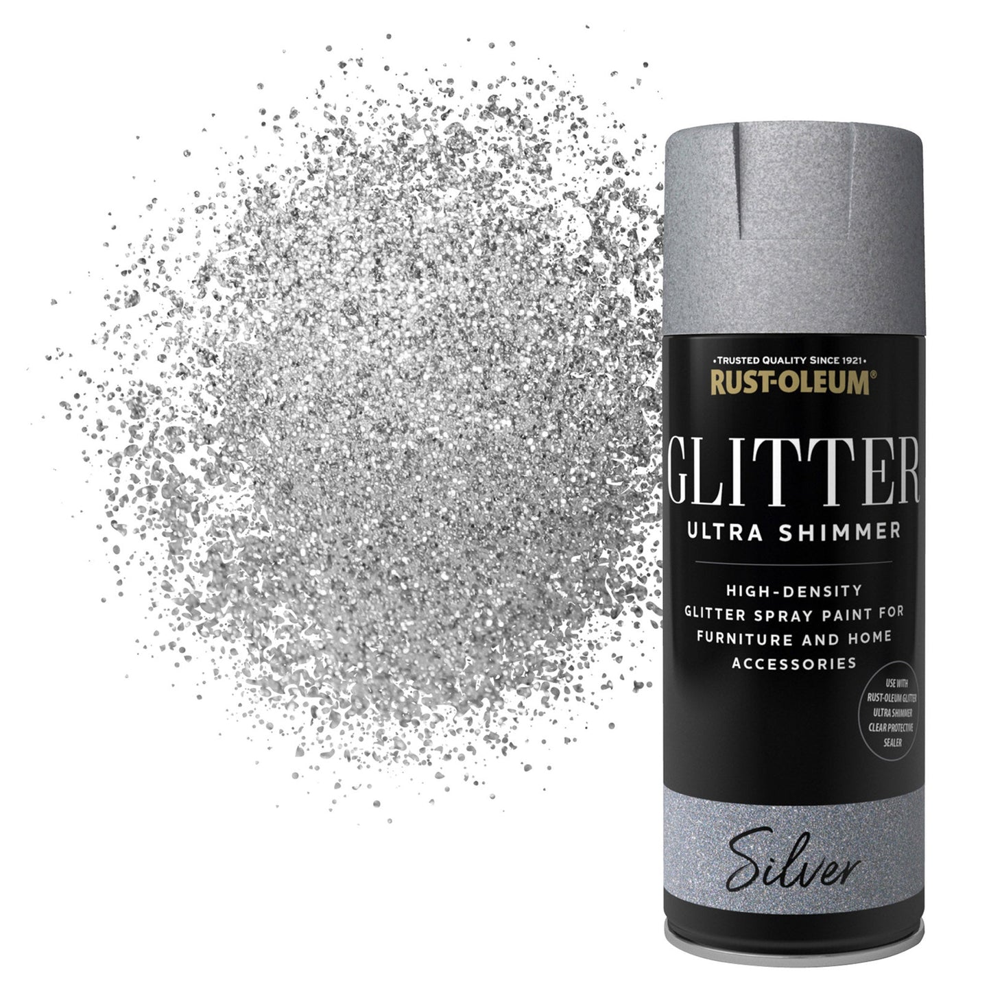 Rust - Oleum Ultra Shimmer Silver Glitter Spray Paint - 400ml