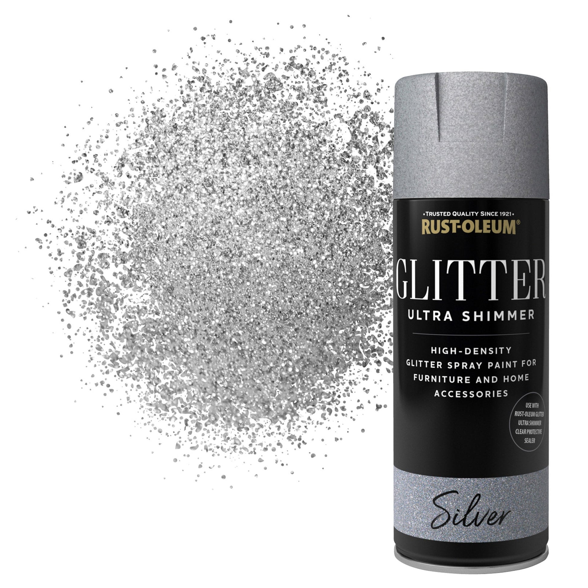 Rust - Oleum Ultra Shimmer Silver Glitter Spray Paint - 400ml