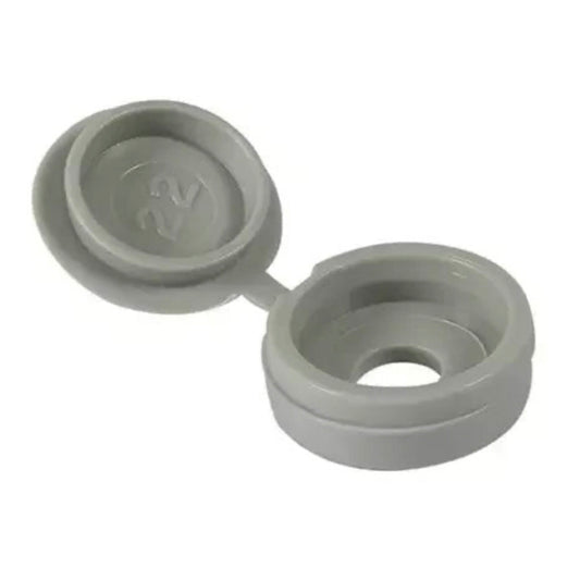 Screw Hinged Cover Caps Grey 6G - 8G 100 Pack - Transtools Online