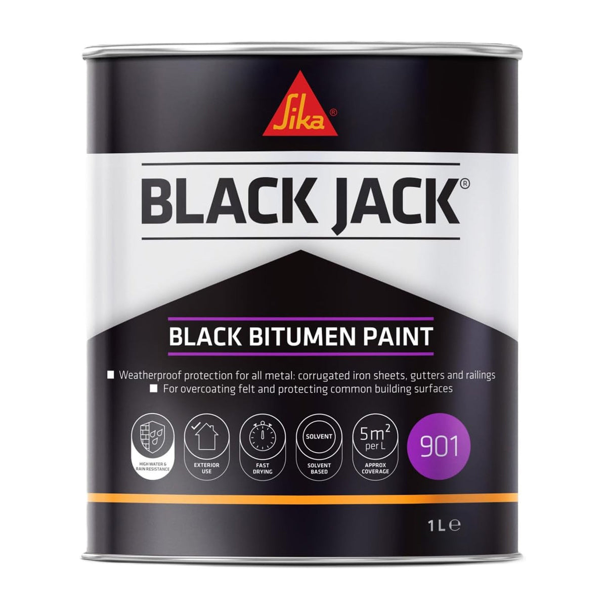 Sika 901 Blackjack Black Bitumen Paint 1 Litre