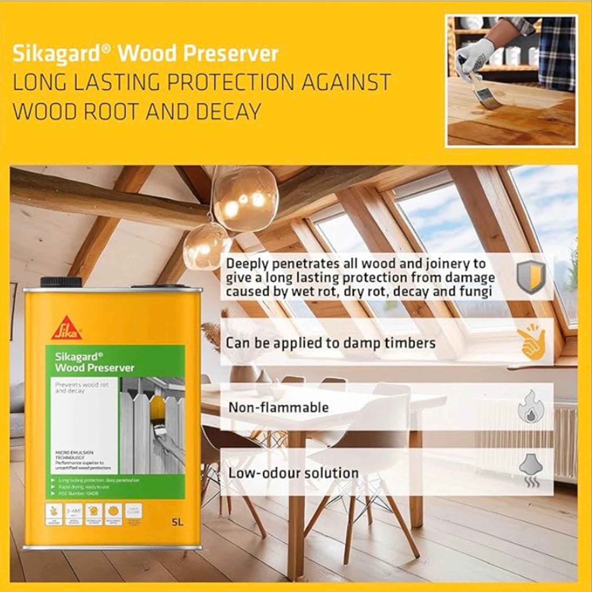 Sikagard Wood Preserver Clear 5 Litre.