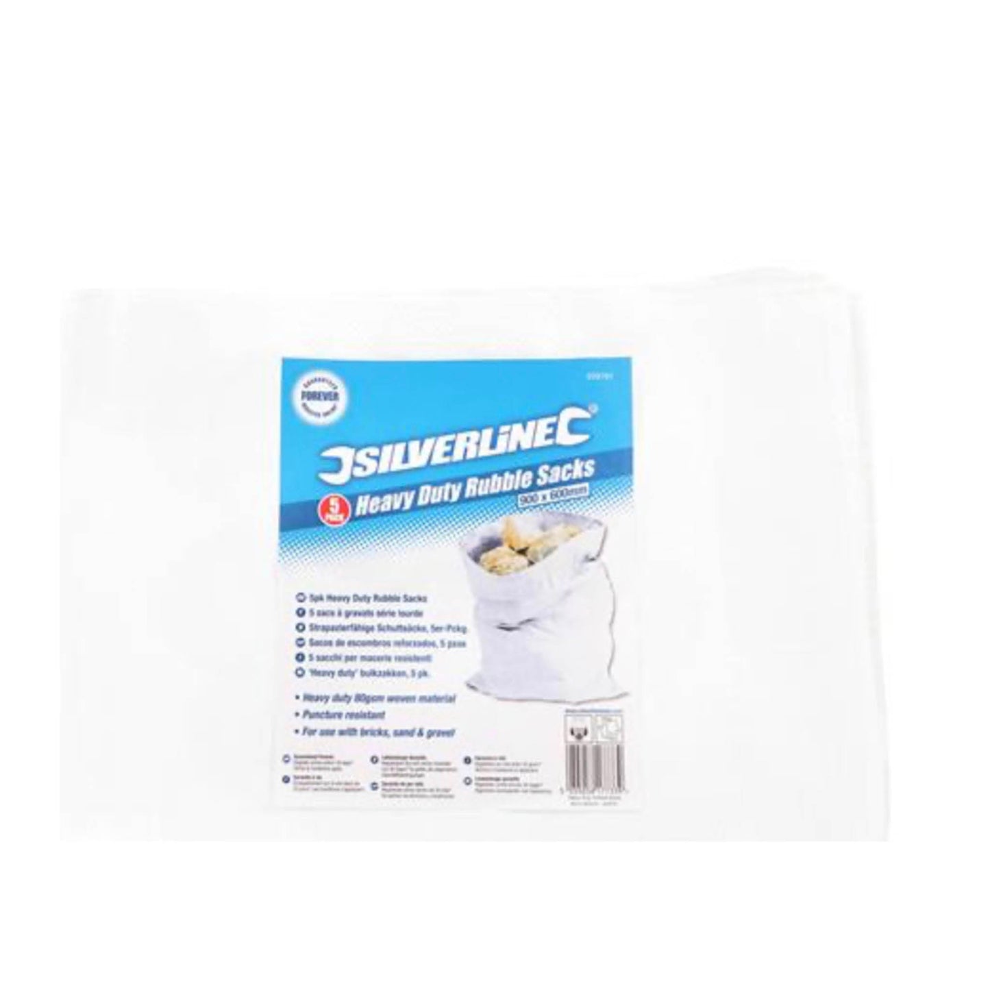 Silverline Heavy Duty Rubble Sacks 900mm x 600mm - 5 Pack - Transtools Online