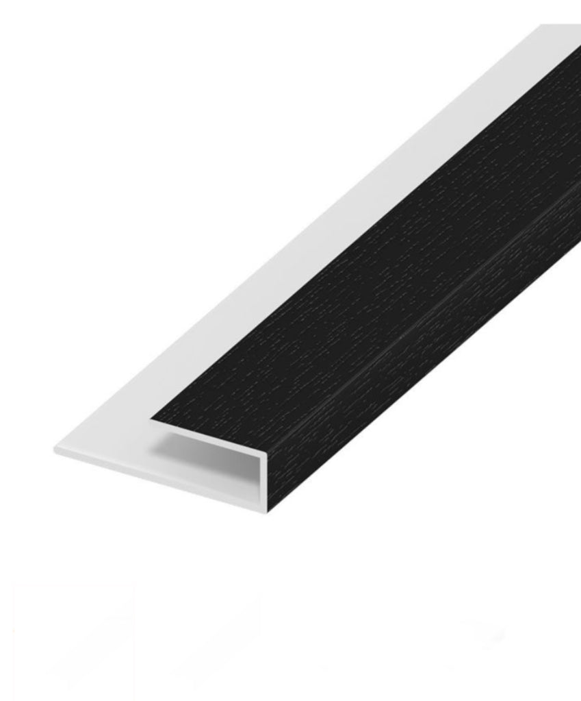 SOFFIT BLACK ASH STARTER TRIM / U CHANNEL - 5 METRE - Transtools Online