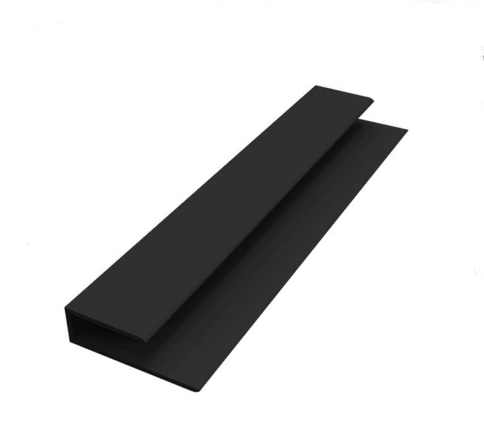 SOFFIT BLACK SMOOTH STARTER TRIM / U CHANNEL - 5 METRE - Transtools Online