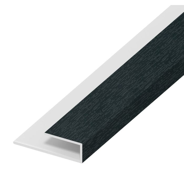 SOFFIT WOODGRAIN ANTHRACITE GREY STARTER TRIM / U CHANNEL - 5 METRE - Transtools Online