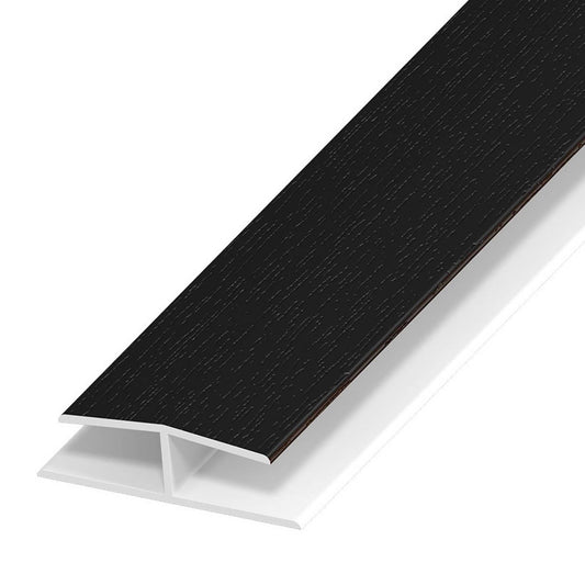 Soffit Woodgrain Black H Joint Trim 5 Metre - Transtools Online