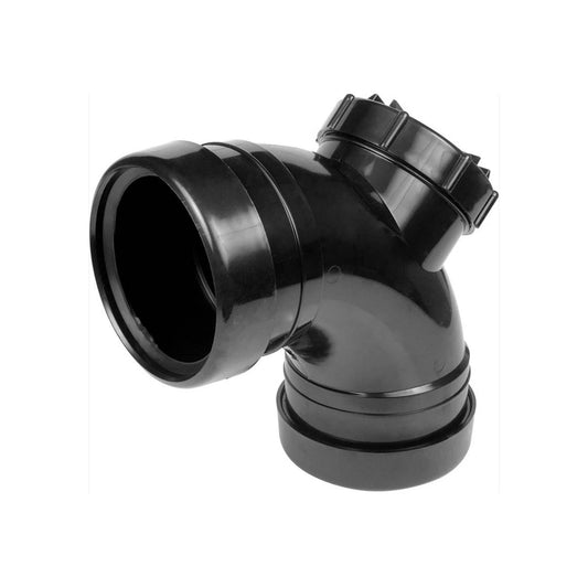 Soil Pipe Access Bend Double Black 92.5 Degree - 110mm - Transtools Online