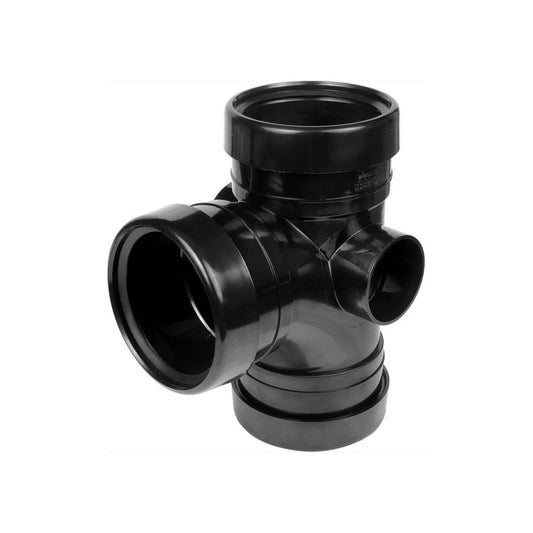 Soil Pipe Triple Socket Branch Black - 92.5 Degree - Transtools Online