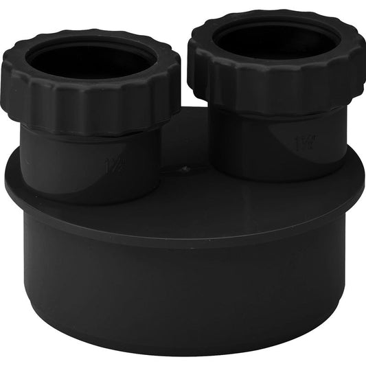 SOIL PIPE WASTE ADAPTOR DOUBLE SOCKET BLACK - 40MM AND 40MM - Transtools Online