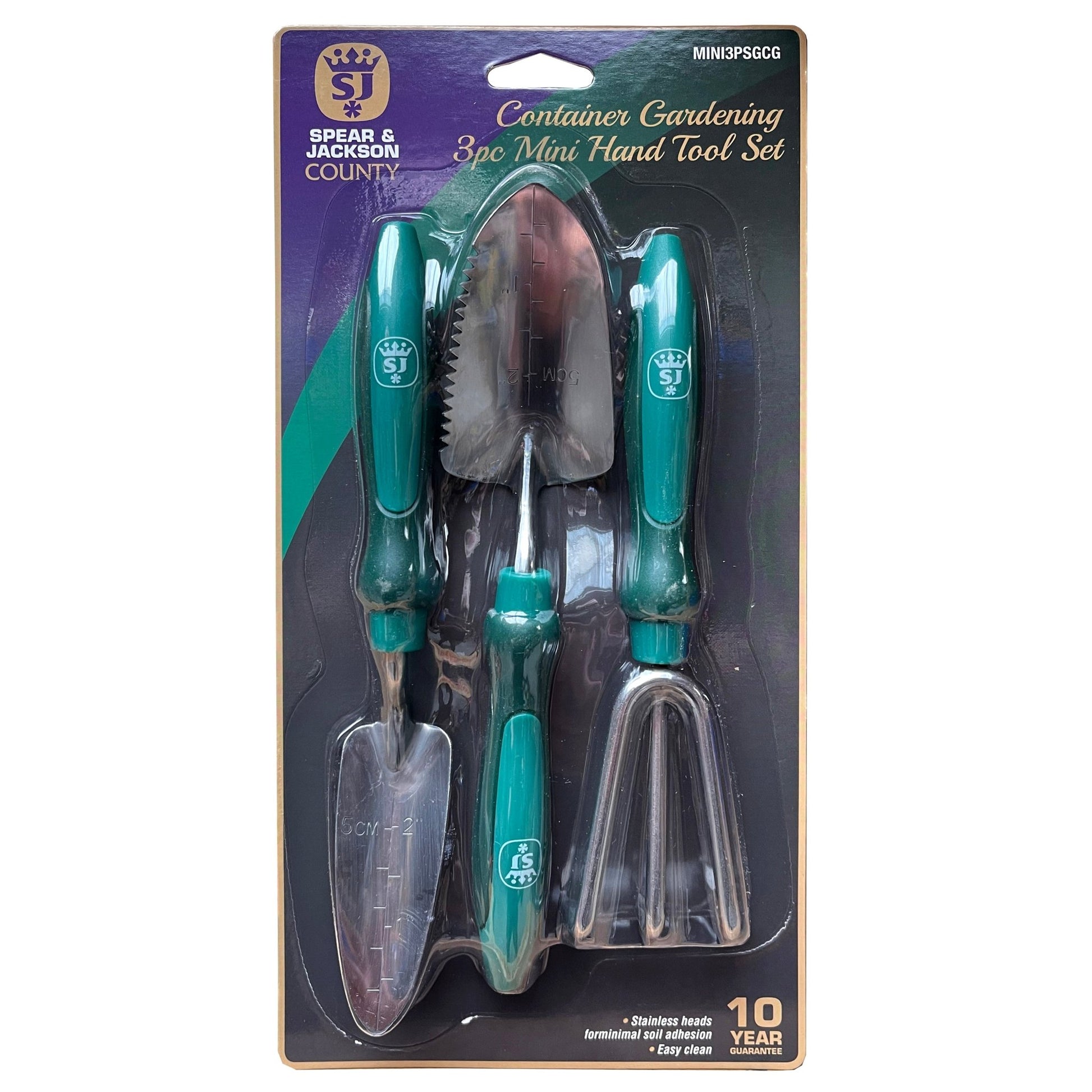 Spear and Jackson Mini Hand Tools Trowel and Cultivator Gardening 3 Piece Set
