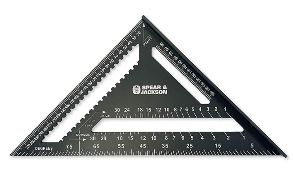 SPEAR & JACKSON ALUMINIUM RAFTER SQUARE 300MM - 12IN - Transtools Online