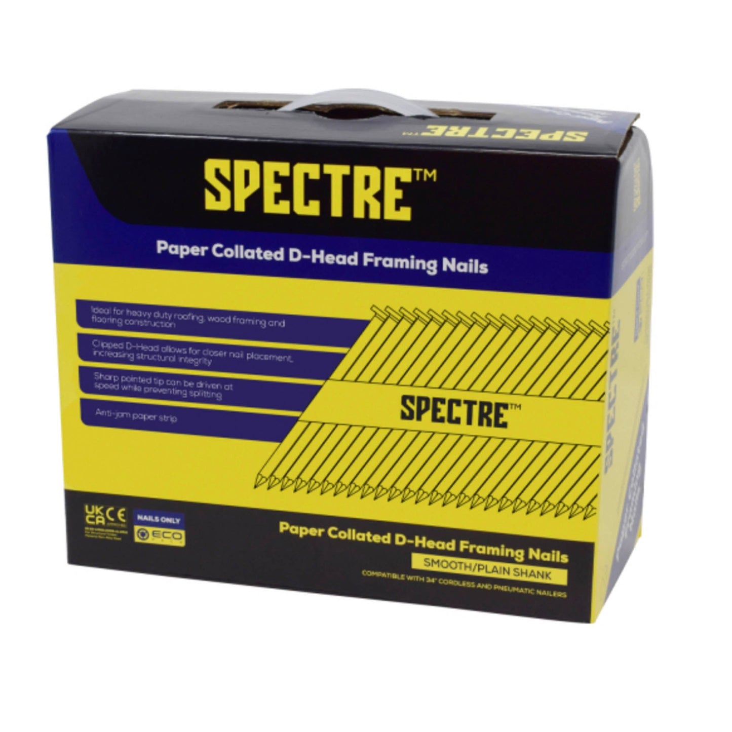 Spectre Collated Framing Smooth 90mm Nails 2200 Pack - Transtools Online