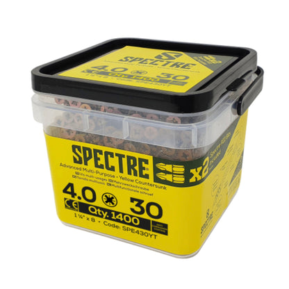 Spectre Woodscrew Tub 4mm x 30mm