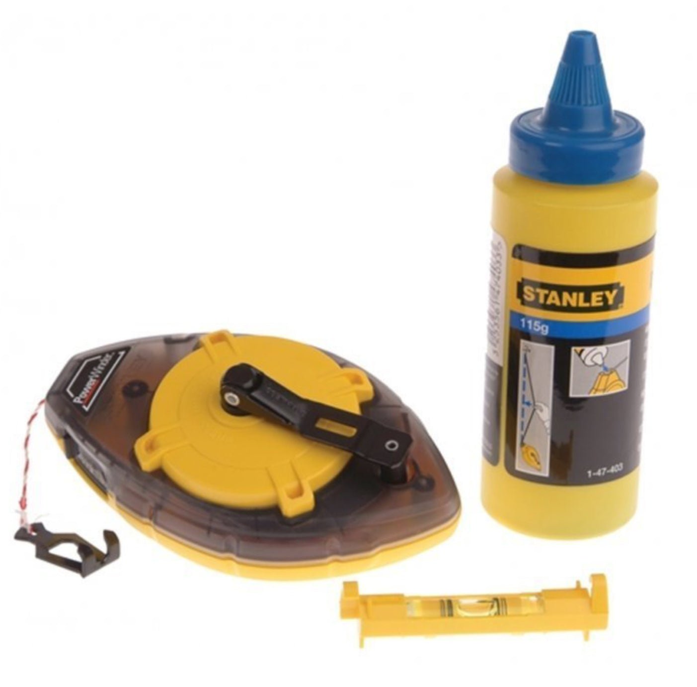 STANLEY POWER WINDER CHALK LINE CHALK & LINE LEVEL - 30 METRE - Transtools Online