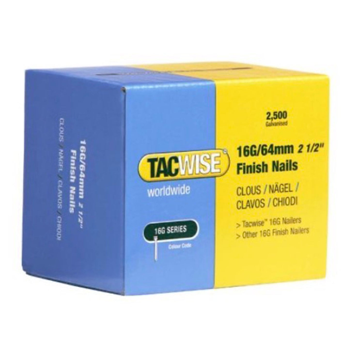 Tacwise 16 Gauge Collated Straight Brad Finishing Nails.