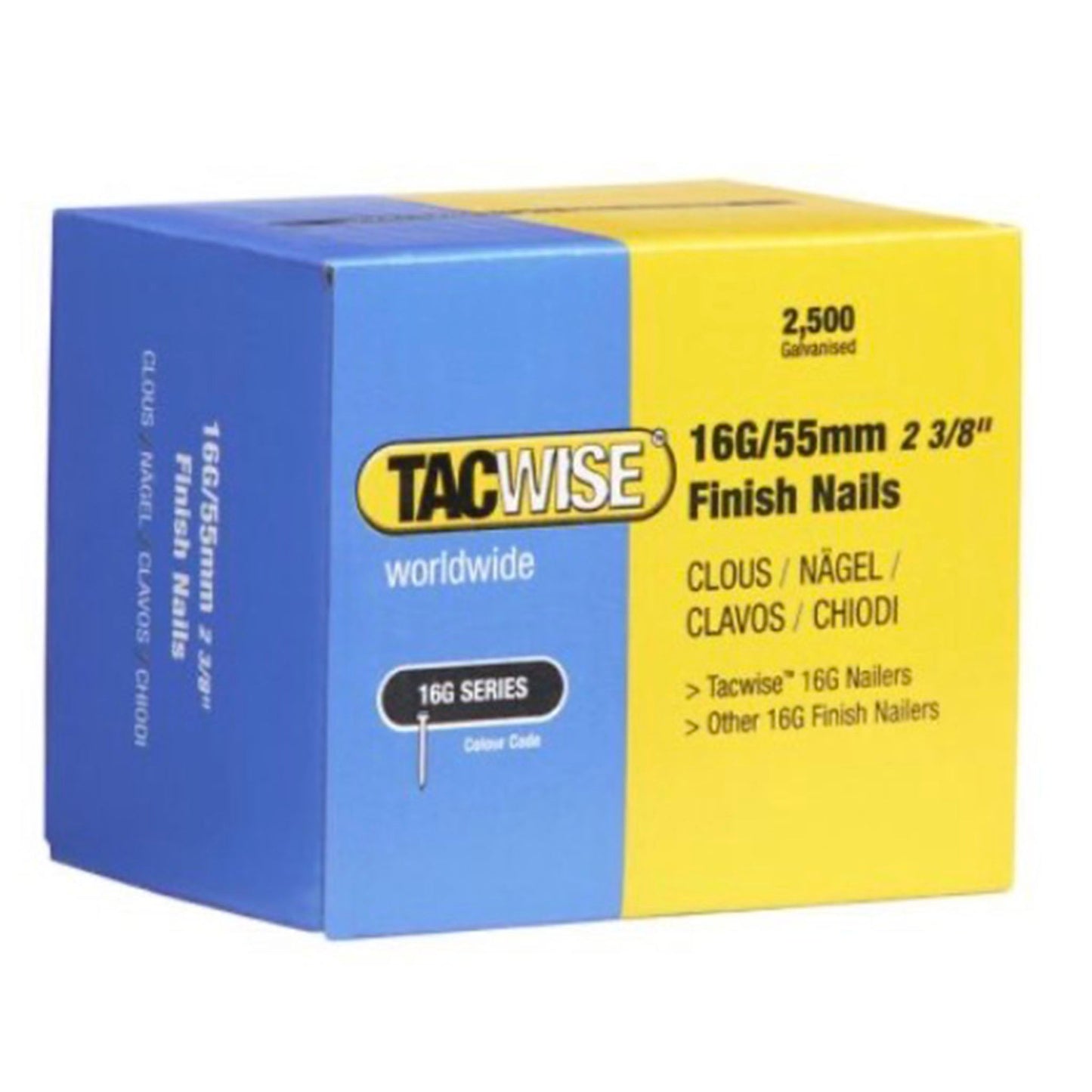 Tacwise 16 Gauge Collated Straight Brad Finishing Nails.