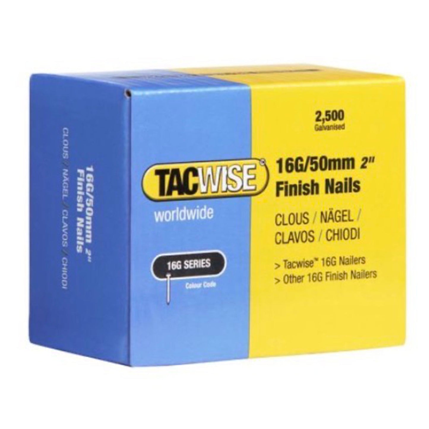 Tacwise 16 Gauge Collated Straight Brad Finishing Nails.