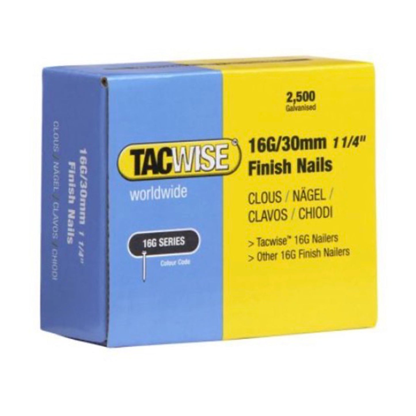 Tacwise 16 Gauge Collated Straight Brad Finishing Nails.