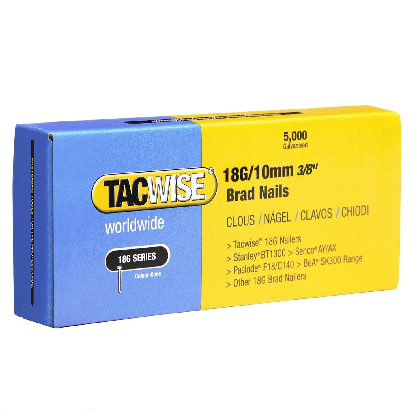 Tacwise 18G Galvanised Smooth Brad Nails 10mm - 50mm