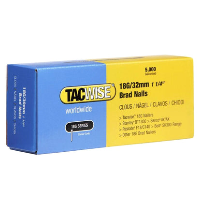 Tacwise 18G Galvanised Smooth Brad Nails 10mm - 50mm