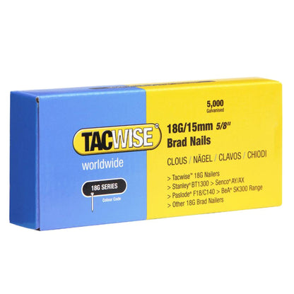 Tacwise 18G Galvanised Smooth Brad Nails 10mm - 50mm