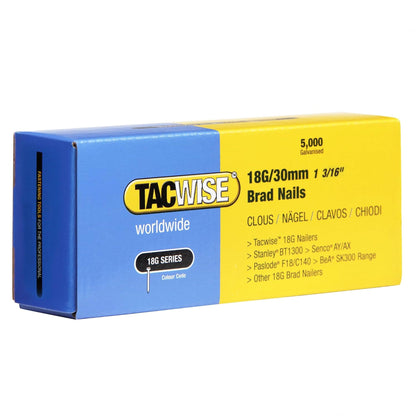 Tacwise 18G Galvanised Smooth Brad Nails 10mm - 50mm