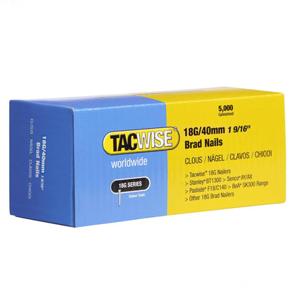 Tacwise 18G Galvanised Smooth Brad Nails 10mm - 50mm