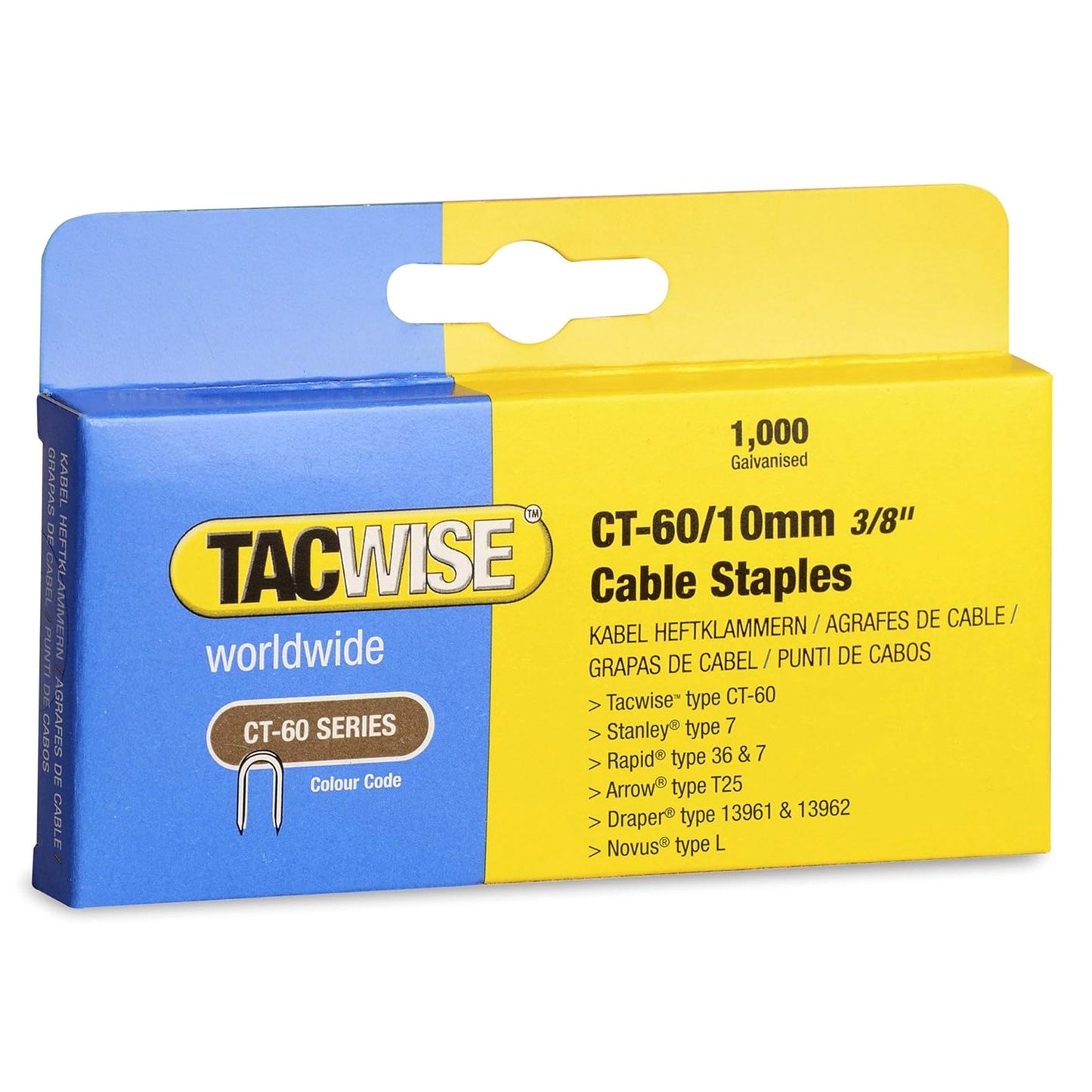 Tacwise CT - 60 Cable Staples 10mm - 14mm